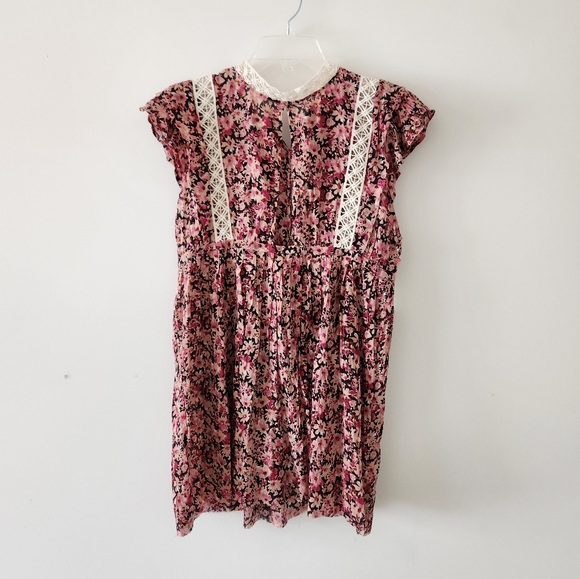 Free People Tunic Eva Floral Crochet Babydoll Tunic Dress Cherry Pink Small NWT - Picture 7 of 11